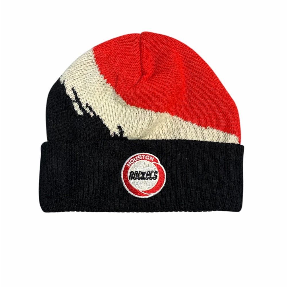 Mitchell & Ness Houston Rockets Red and Black Beanie